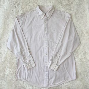 Brooks Brothers men’s grey pink white dress shirt windowpane plaid Sz 17 34/35